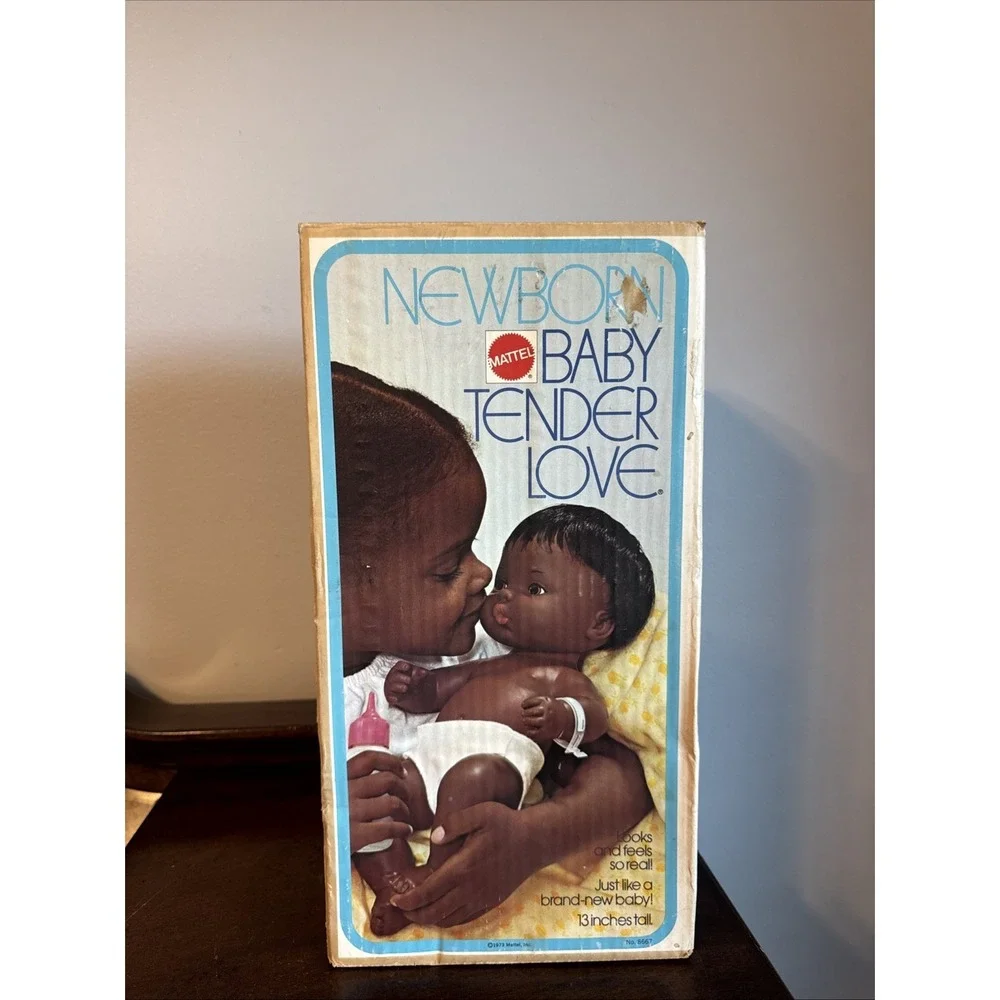 NOS Vintage Tender Love Mattel 1973 Newborn Black Baby & Accessories #8667